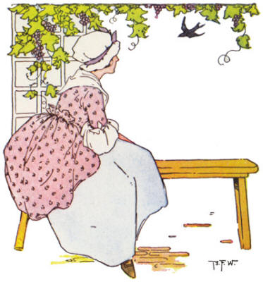 Grandma sitting by the vine