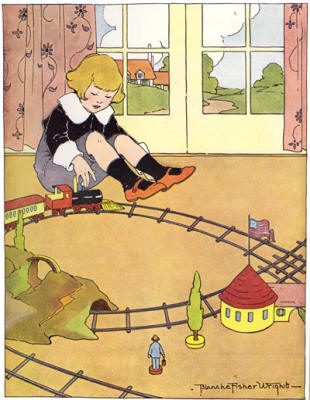 The Freighter - Boy playing with Train set