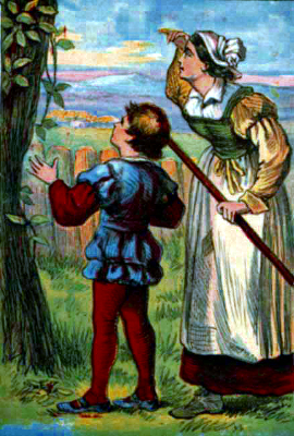 Jack and the Bean Stalk - Jack and mom looking at the bean stalk