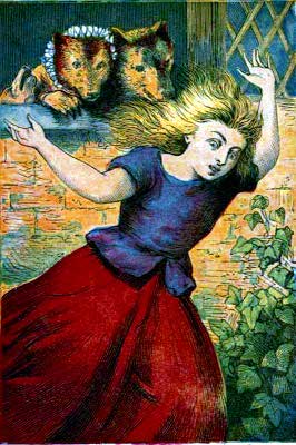 The Three Bears - Golden Hair runs away from the bears